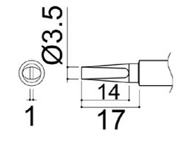 HAKKO Presto Tip 980-T-D, Tip for the Presto 980/981